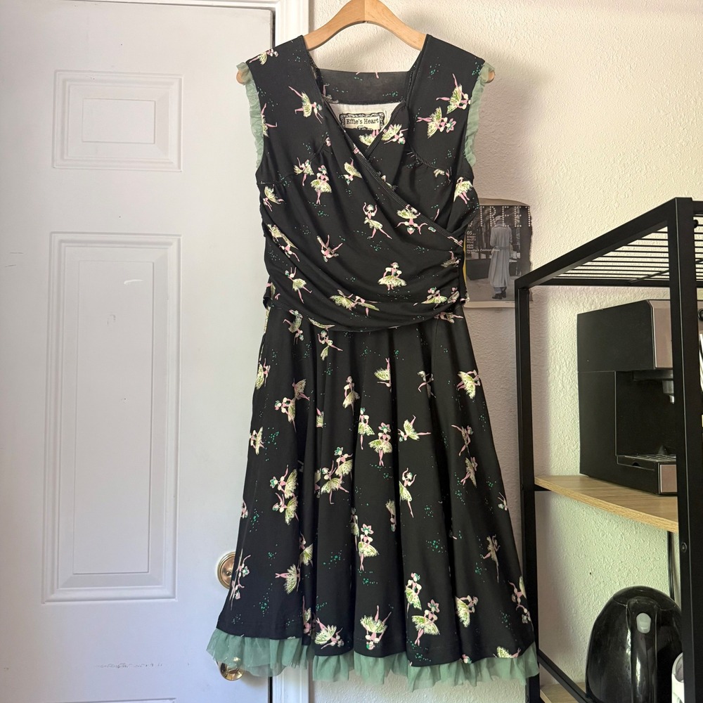 NWT EFFIE'S HEART black tutu mesh pinup retro ballerina full skirt knee mini